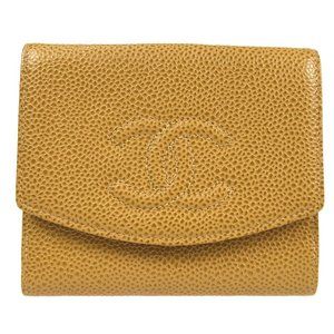 Chanel Bifold Wallet Beige Caviar